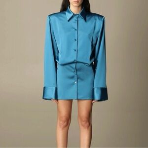 The Attico Blue Satin Dress. Price was $1100. IT 36 size, true to size.